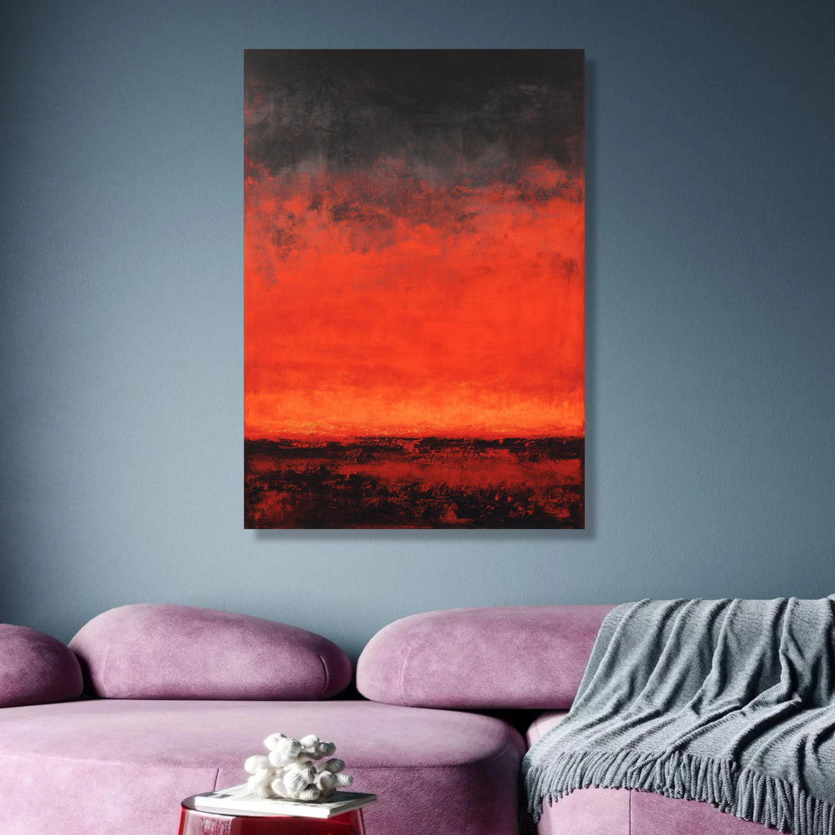 Mark Rothko Inspired Abstract Canvas Wall Art, Bold Red and Black Modern Painting, Expressionist wall decoration, canvas print, wall art