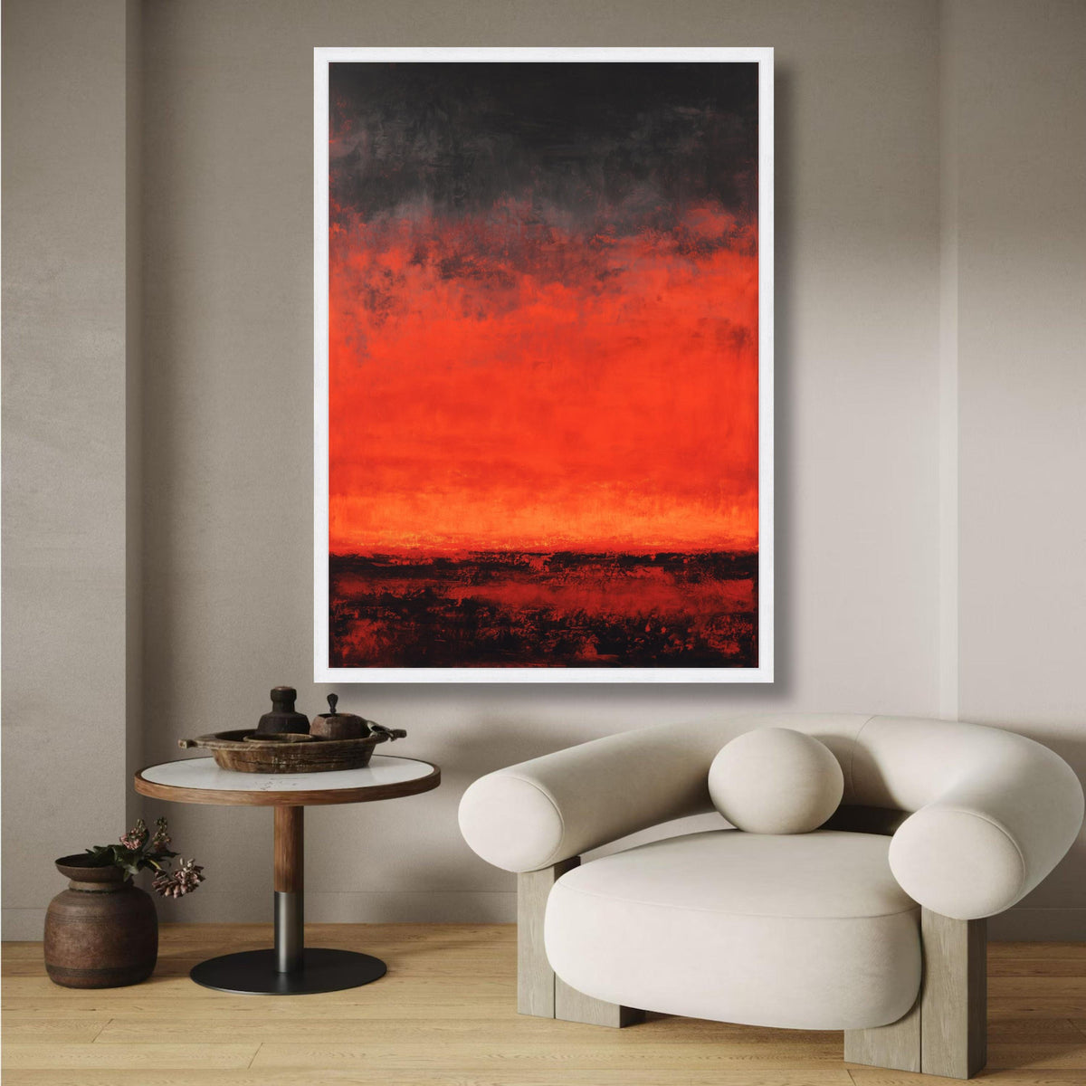 Mark Rothko Inspired Abstract Canvas Wall Art, Bold Red and Black Modern Painting, Expressionist wall decoration, canvas print, wall art