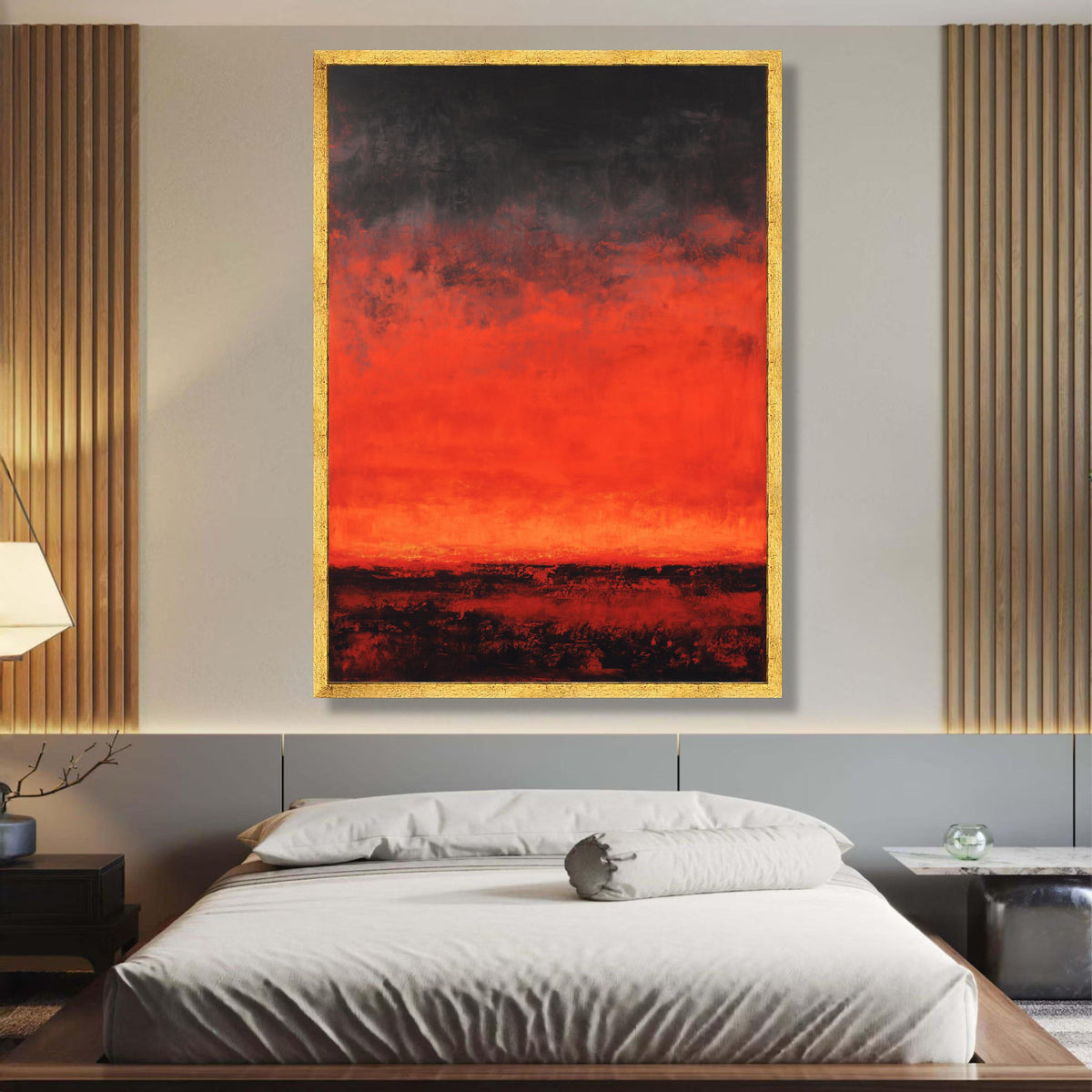 Mark Rothko Inspired Abstract Canvas Wall Art, Bold Red and Black Modern Painting, Expressionist wall decoration, canvas print, wall art