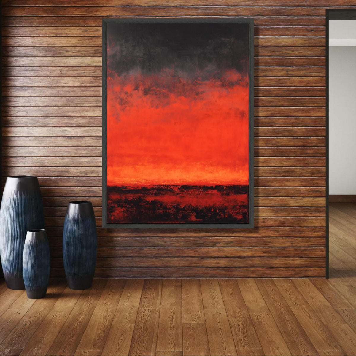 Mark Rothko Inspired Abstract Canvas Wall Art, Bold Red and Black Modern Painting, Expressionist wall decoration, canvas print, wall art