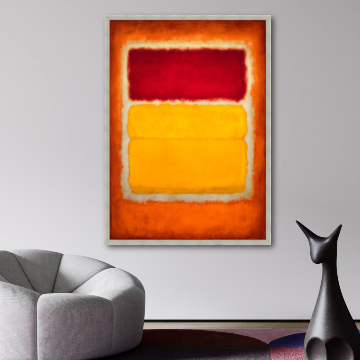 Abstract Color Blocks Canvas Wall Art, Warm Tones Canvas, Modern Minimalist Decor, Mark Rothko wall decoration, canvas print, wall art