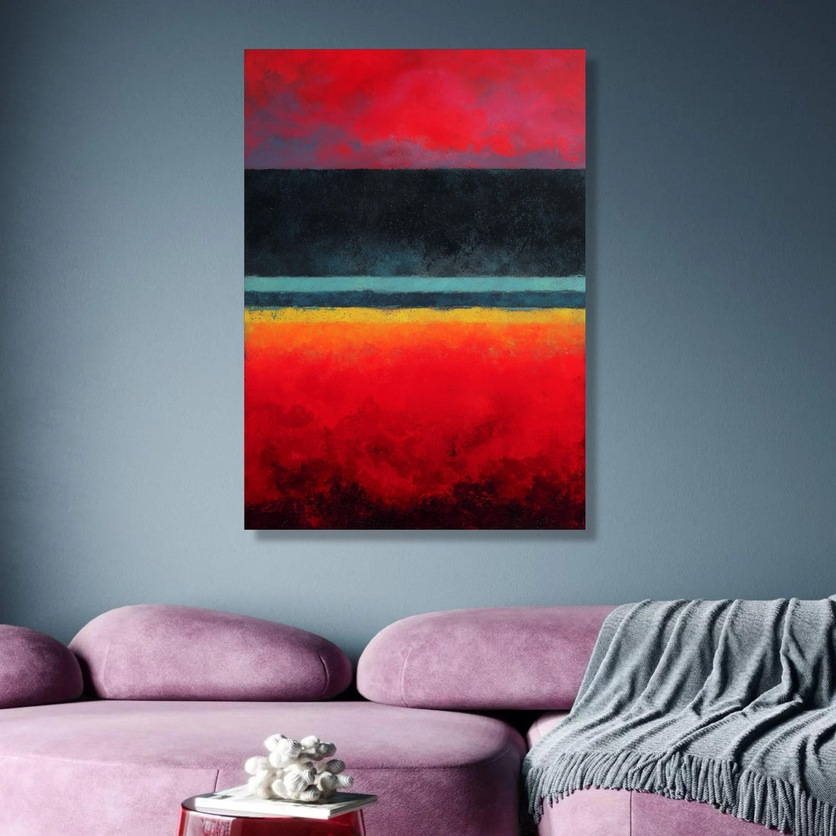 Abstract Color Field Canvas Wall Art, Mark Rothko Style, Modern Red and Black Painting, Contemporary wall decoration, canvas print, wall art
