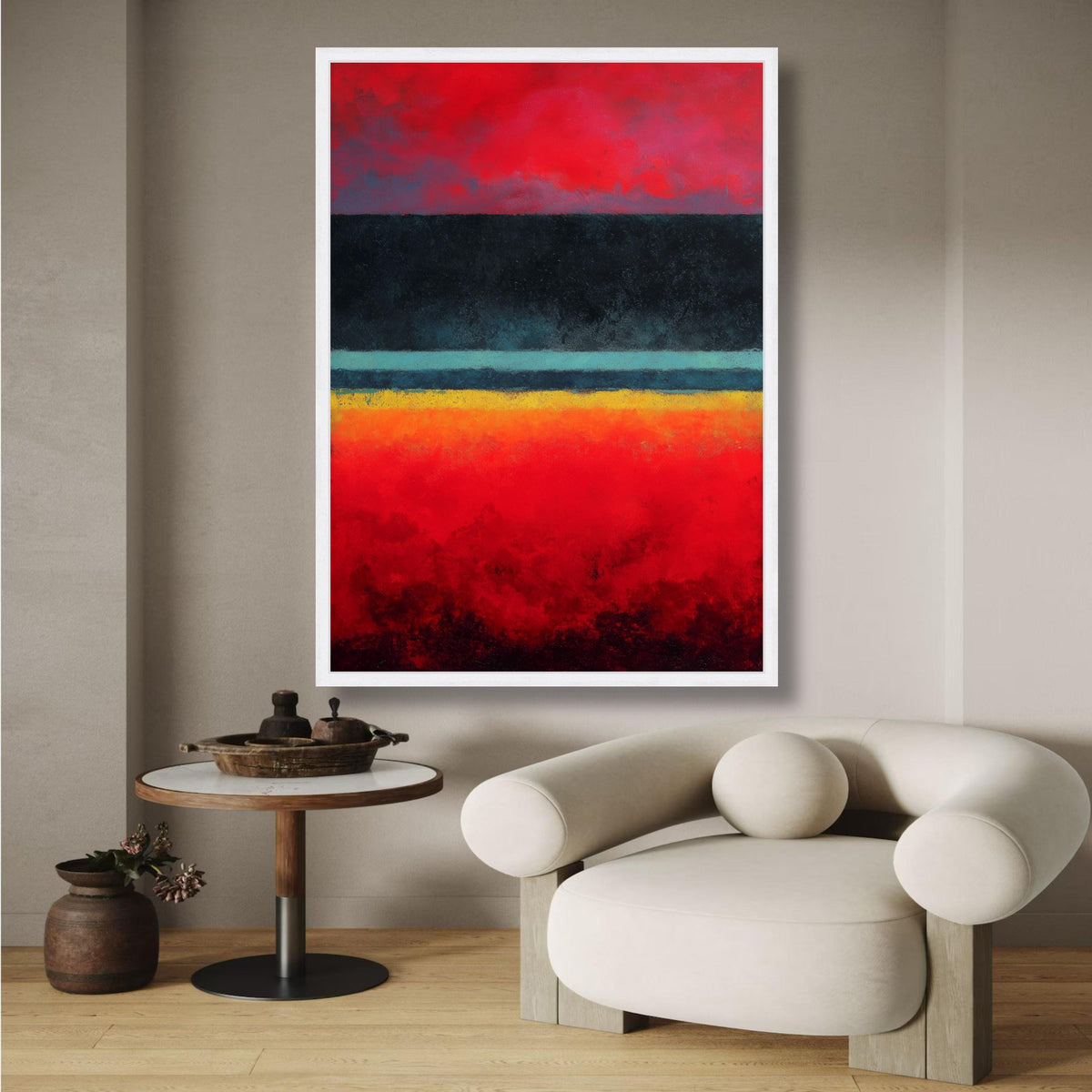 Abstract Color Field Canvas Wall Art, Mark Rothko Style, Modern Red and Black Painting, Contemporary wall decoration, canvas print, wall art