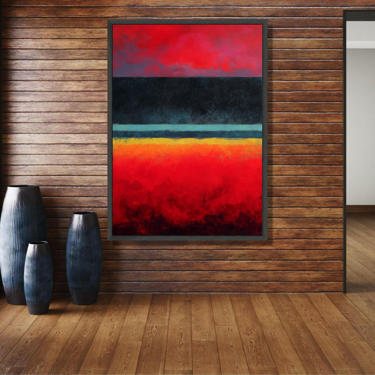 Abstract Color Field Canvas Wall Art, Mark Rothko Style, Modern Red and Black Painting, Contemporary wall decoration, canvas print, wall art