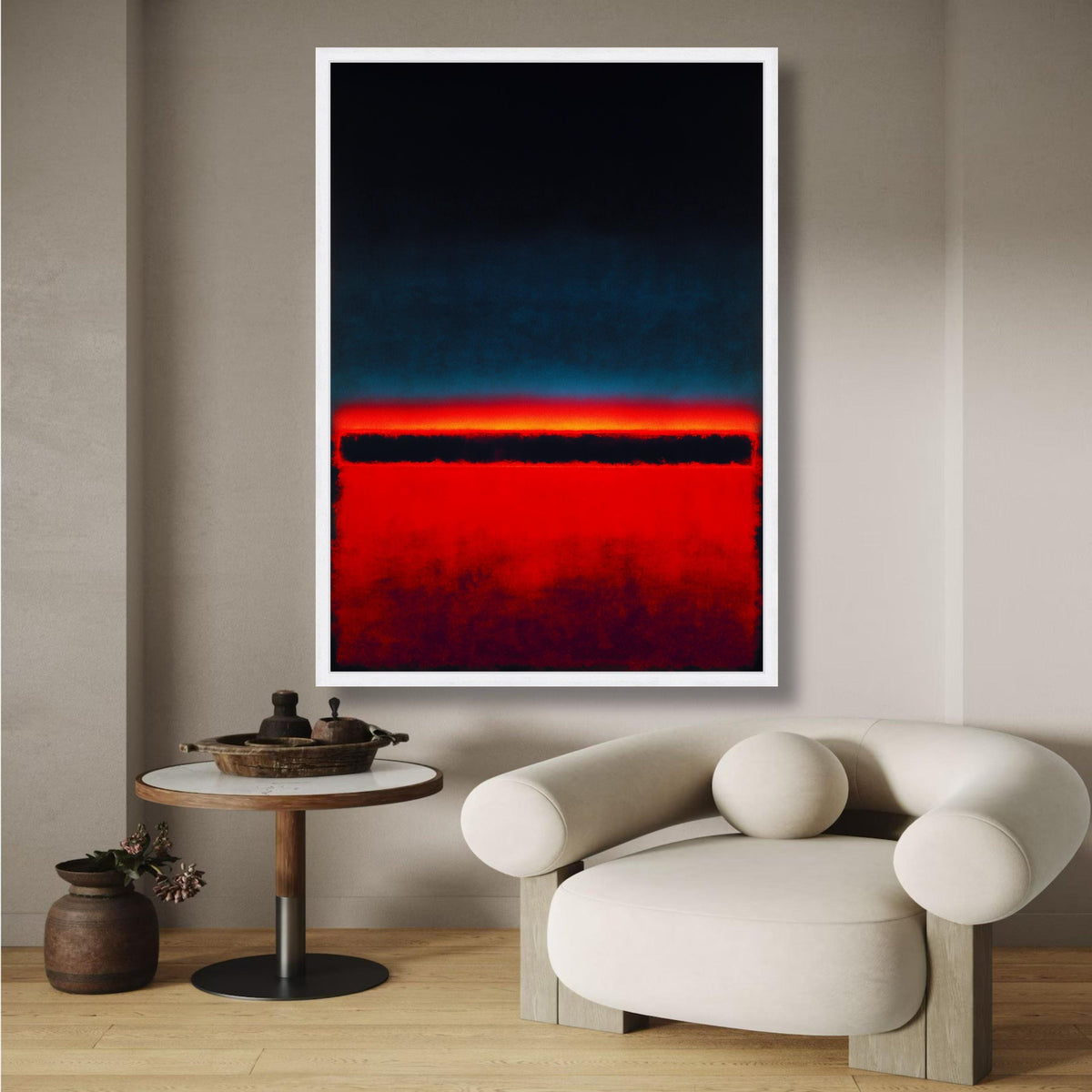 Abstract Color Field Canvas Wall Art, Mark Rothko Inspired, Red and Black Modern Art, Minimalist wall decoration, canvas print, wall art