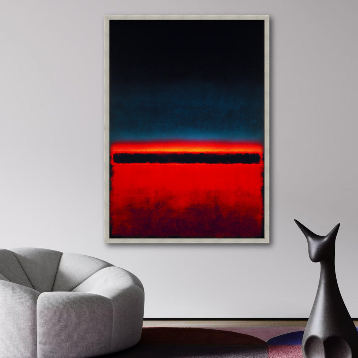Abstract Color Field Canvas Wall Art, Mark Rothko Inspired, Red and Black Modern Art, Minimalist wall decoration, canvas print, wall art