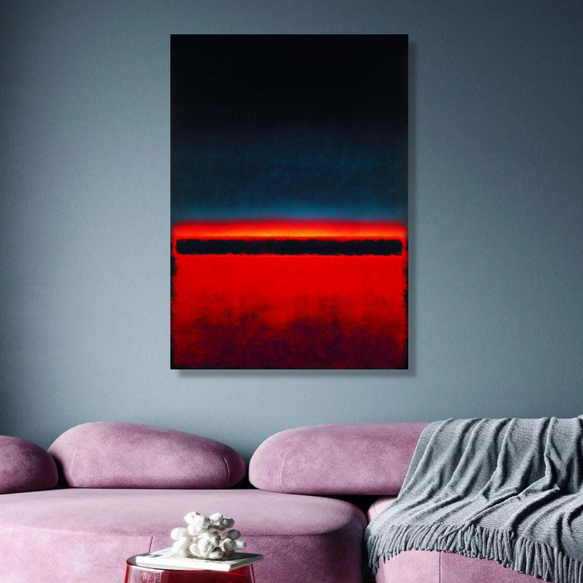 Abstract Color Field Canvas Wall Art, Mark Rothko Inspired, Red and Black Modern Art, Minimalist wall decoration, canvas print, wall art