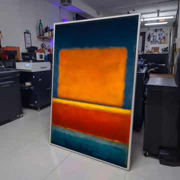 Abstract Color Field Canvas Wall Art, Mark Rothko Style, Modern Geometric Painting, Orange and Blue wall decoration, canvas print, wall art