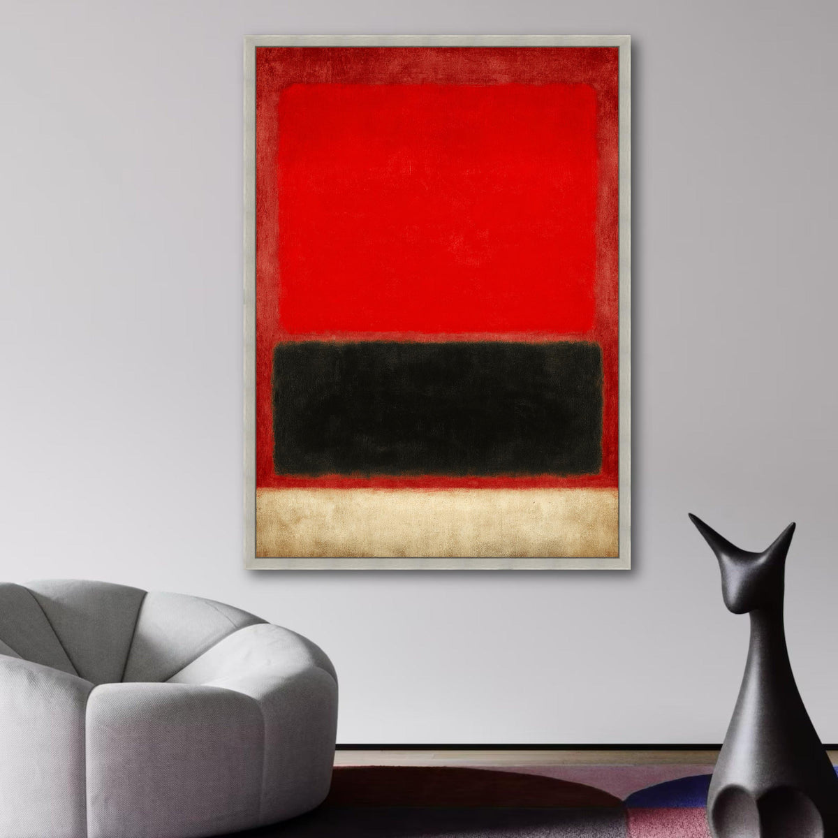 Bold Red and Black Abstract Canvas, Mark Rothko Inspired Wall Art, Modern Minimalist Canvas, wall decoration, canvas print, wall art