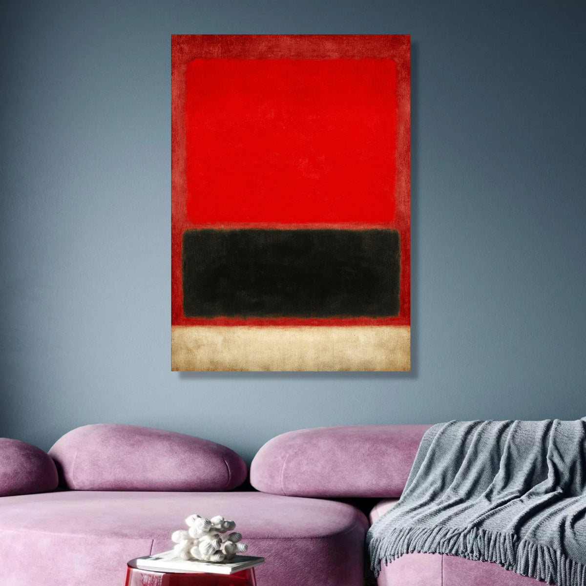Bold Red and Black Abstract Canvas, Mark Rothko Inspired Wall Art, Modern Minimalist Canvas, wall decoration, canvas print, wall art