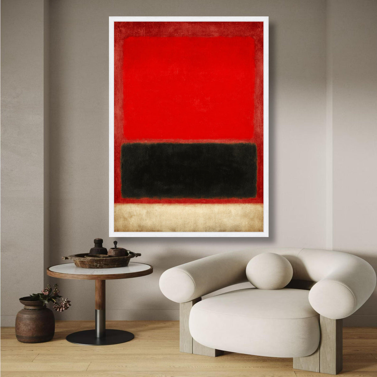 Bold Red and Black Abstract Canvas, Mark Rothko Inspired Wall Art, Modern Minimalist Canvas, wall decoration, canvas print, wall art