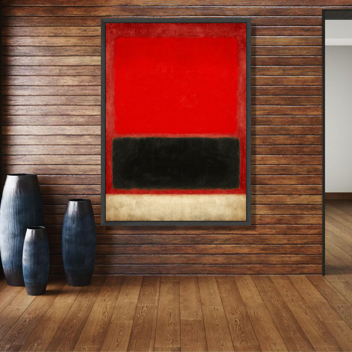 Bold Red and Black Abstract Canvas, Mark Rothko Inspired Wall Art, Modern Minimalist Canvas, wall decoration, canvas print, wall art