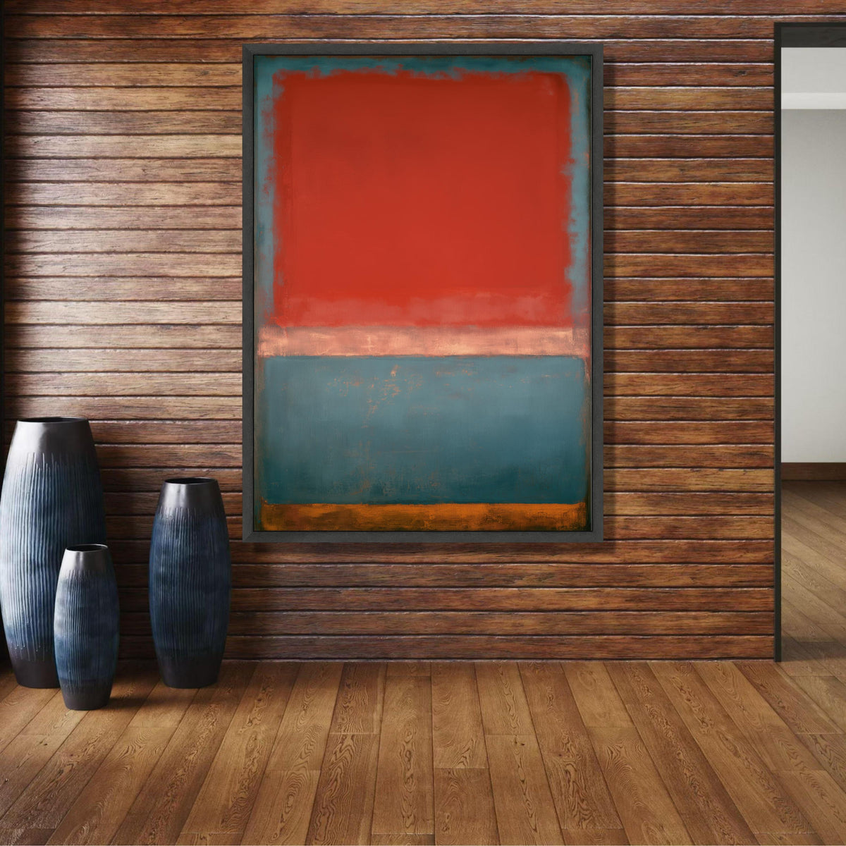 Mark Rothko Inspired Abstract Canvas, Modern Color Block Wall Art, Red and Blue Minimalist Painting, wall decoration, canvas print, wall art