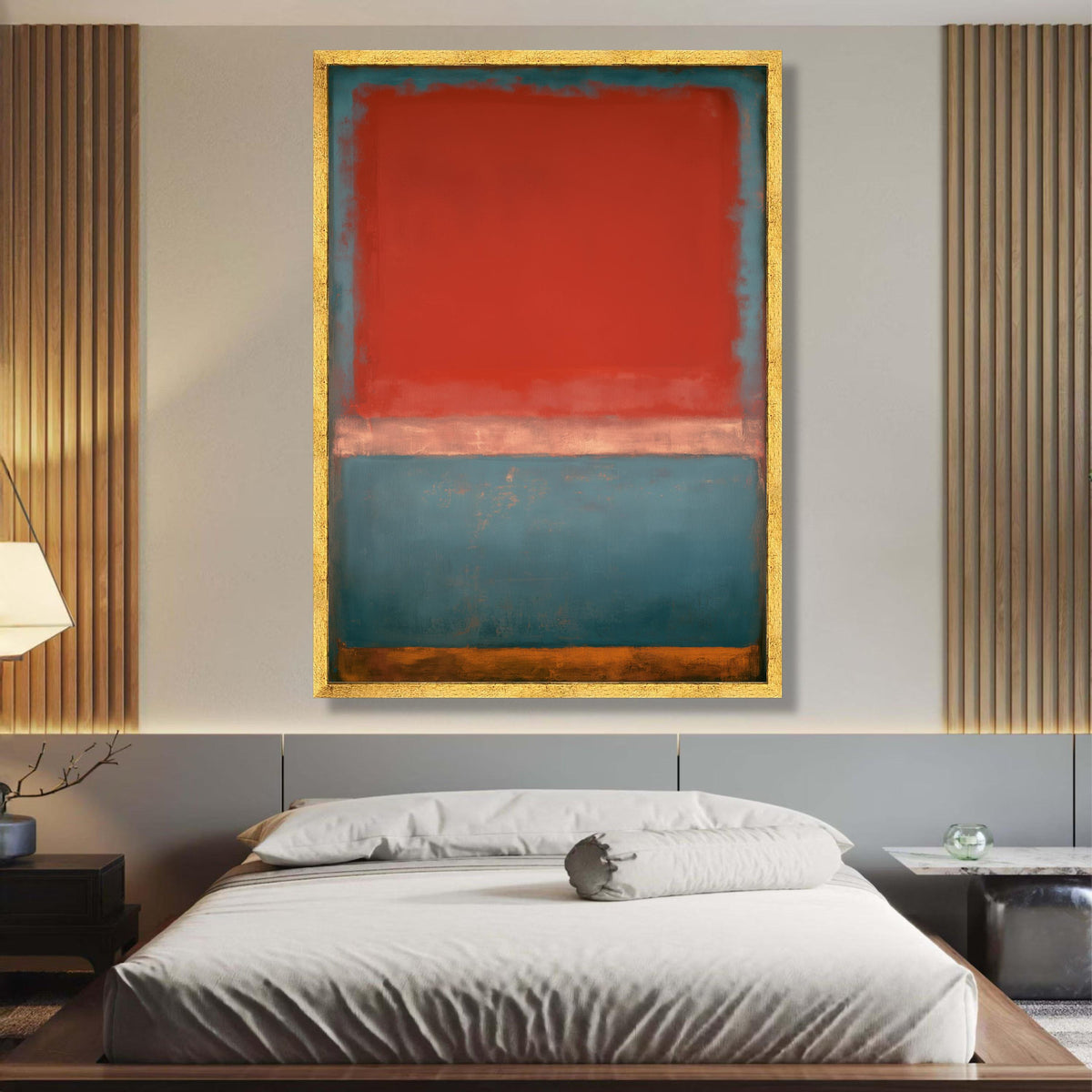 Mark Rothko Inspired Abstract Canvas, Modern Color Block Wall Art, Red and Blue Minimalist Painting, wall decoration, canvas print, wall art