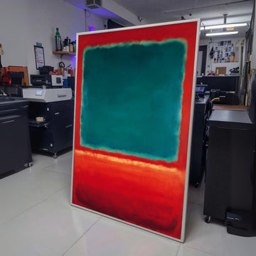 Mark Rothko Inspired Abstract Canvas, Bold Red and Teal Color Blocks, Modern Minimalist Wall Art, wall decoration, canvas print, wall art
