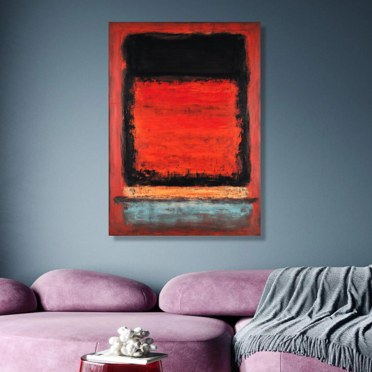 Bold Abstract Color Block Canvas, Mark Rothko Inspired Wall Art, Modern Expressionism Painting, Red wall decoration, canvas print, wall art