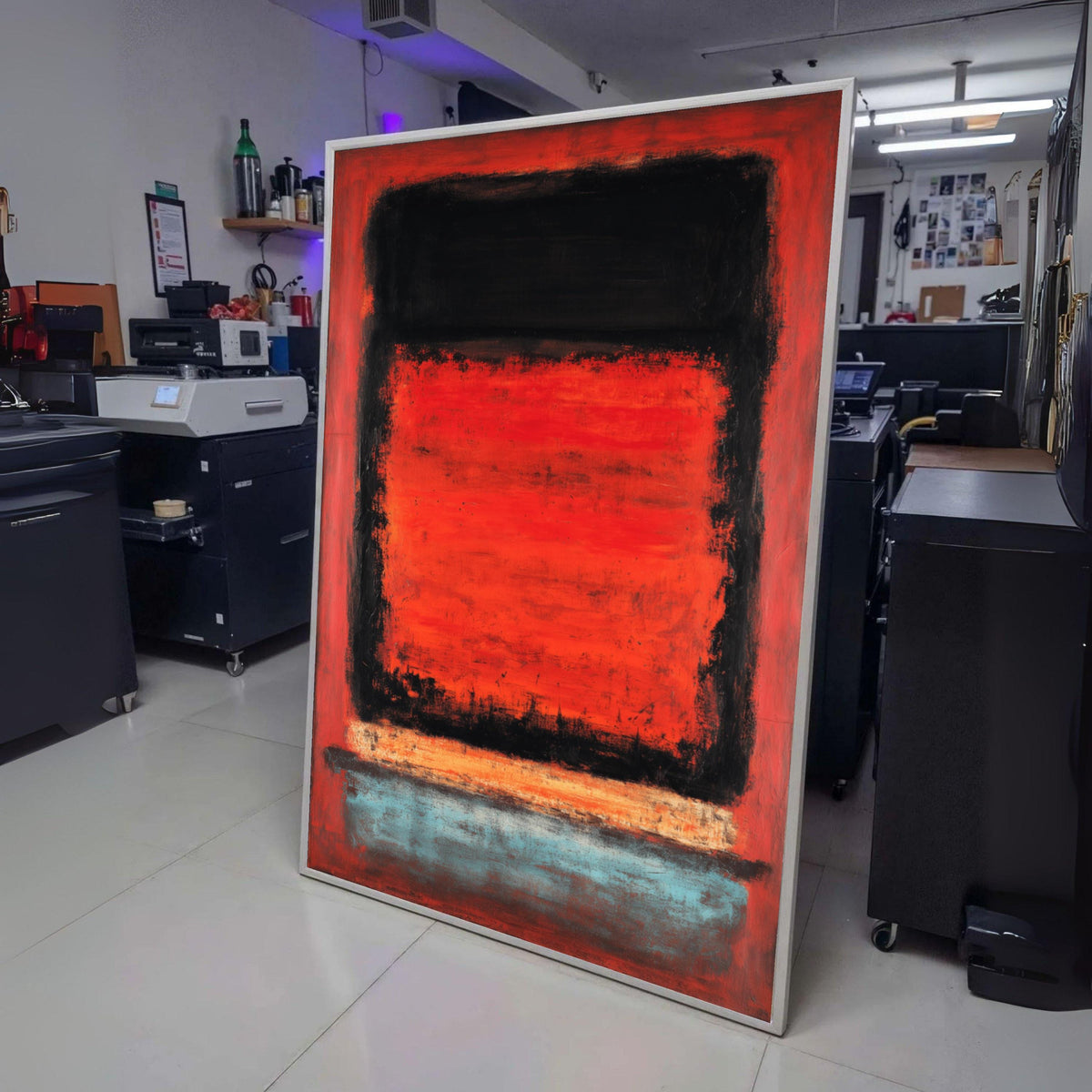Bold Abstract Color Block Canvas, Mark Rothko Inspired Wall Art, Modern Expressionism Painting, Red wall decoration, canvas print, wall art