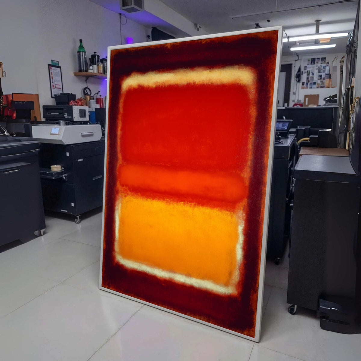 Mark Rothko Style Abstract Canvas Wall Art, Vibrant Red and Orange Color Block, Modern Minimalist wall decoration, canvas print, wall art