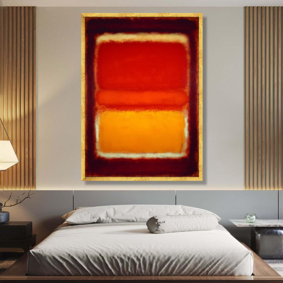 Mark Rothko Style Abstract Canvas Wall Art, Vibrant Red and Orange Color Block, Modern Minimalist wall decoration, canvas print, wall art