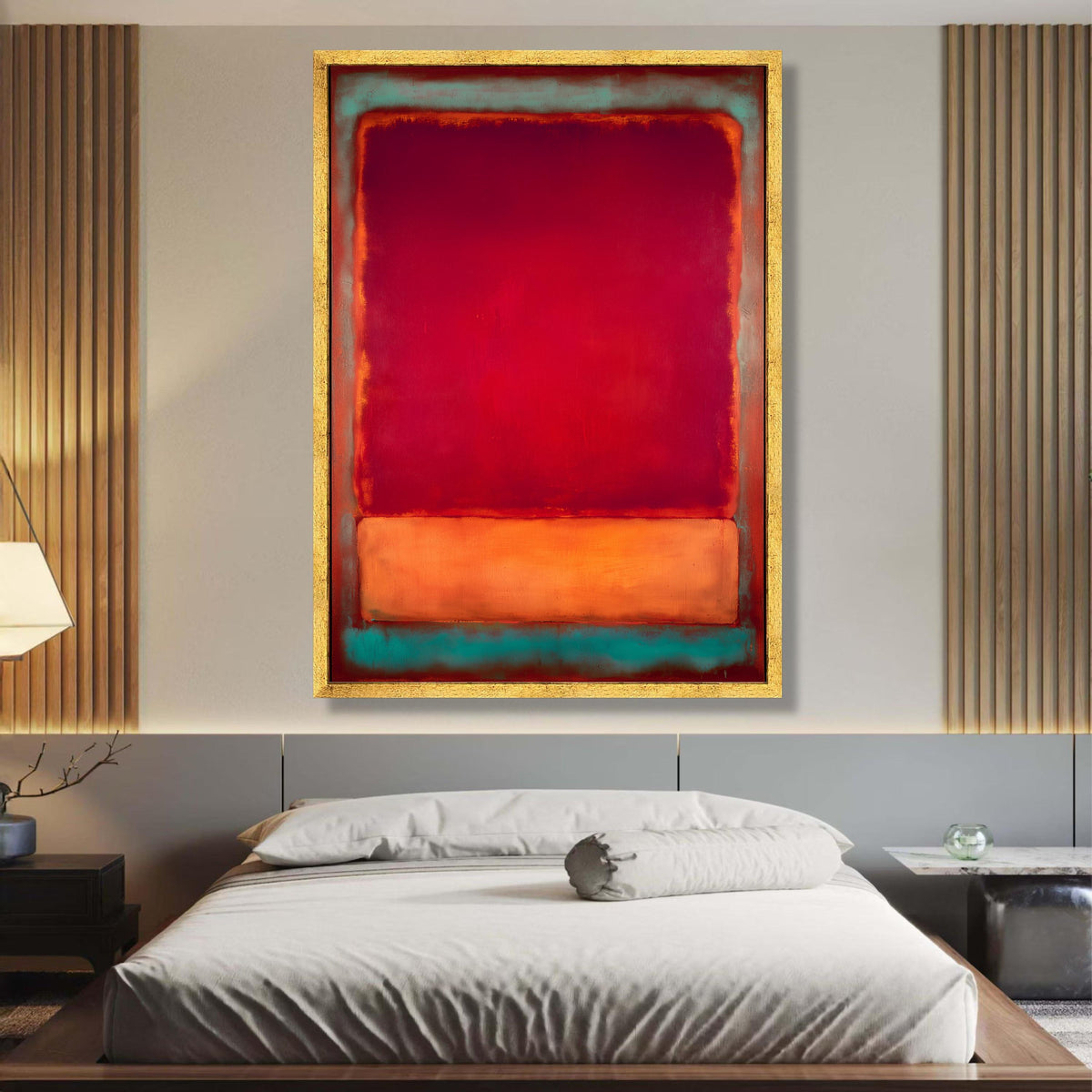 Abstract Color Block Canvas Wall Art, Mark Rothko Style Painting, Modern Art Decor, Red and Orange wall decoration, canvas print, wall art