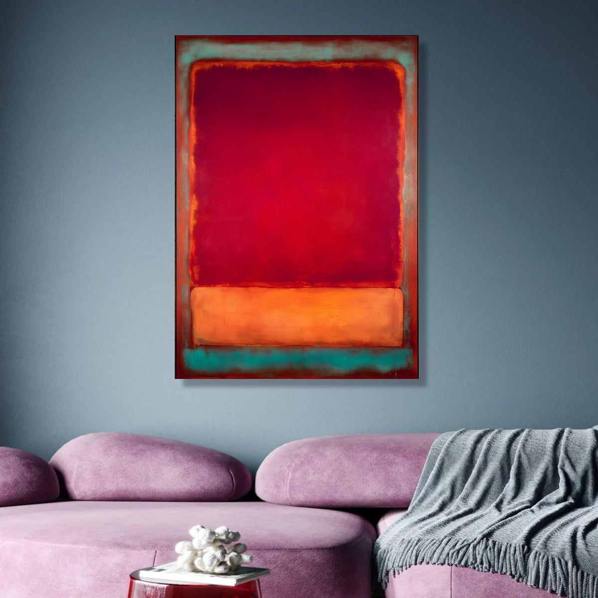 Abstract Color Block Canvas Wall Art, Mark Rothko Style Painting, Modern Art Decor, Red and Orange wall decoration, canvas print, wall art