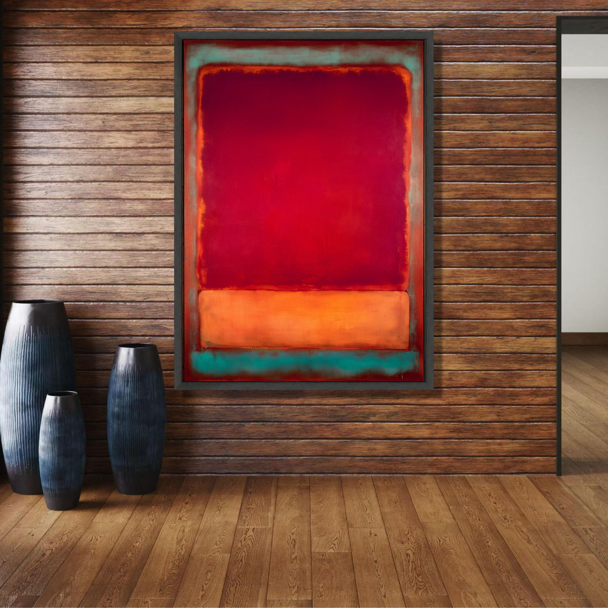 Abstract Color Block Canvas Wall Art, Mark Rothko Style Painting, Modern Art Decor, Red and Orange wall decoration, canvas print, wall art