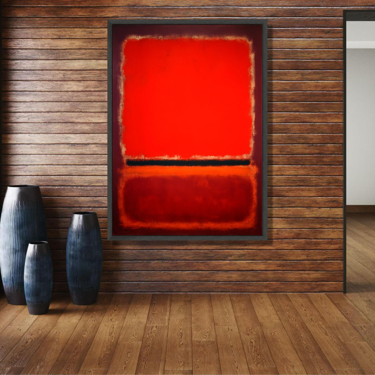 Bold Red Abstract Canvas Wall Art, Modern Mark Rothko Style, Contemporary Color Block Painting, wall decoration, canvas print, wall art