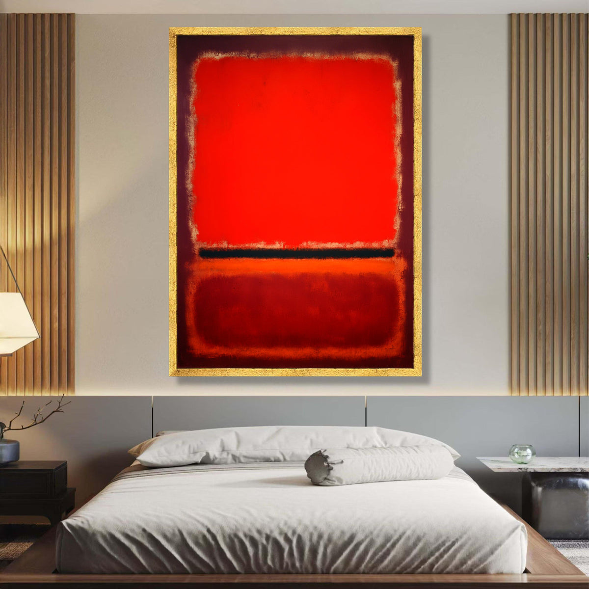 Bold Red Abstract Canvas Wall Art, Modern Mark Rothko Style, Contemporary Color Block Painting, wall decoration, canvas print, wall art