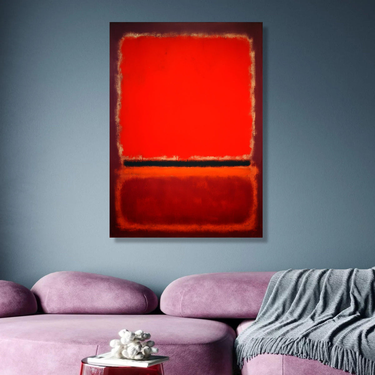 Bold Red Abstract Canvas Wall Art, Modern Mark Rothko Style, Contemporary Color Block Painting, wall decoration, canvas print, wall art