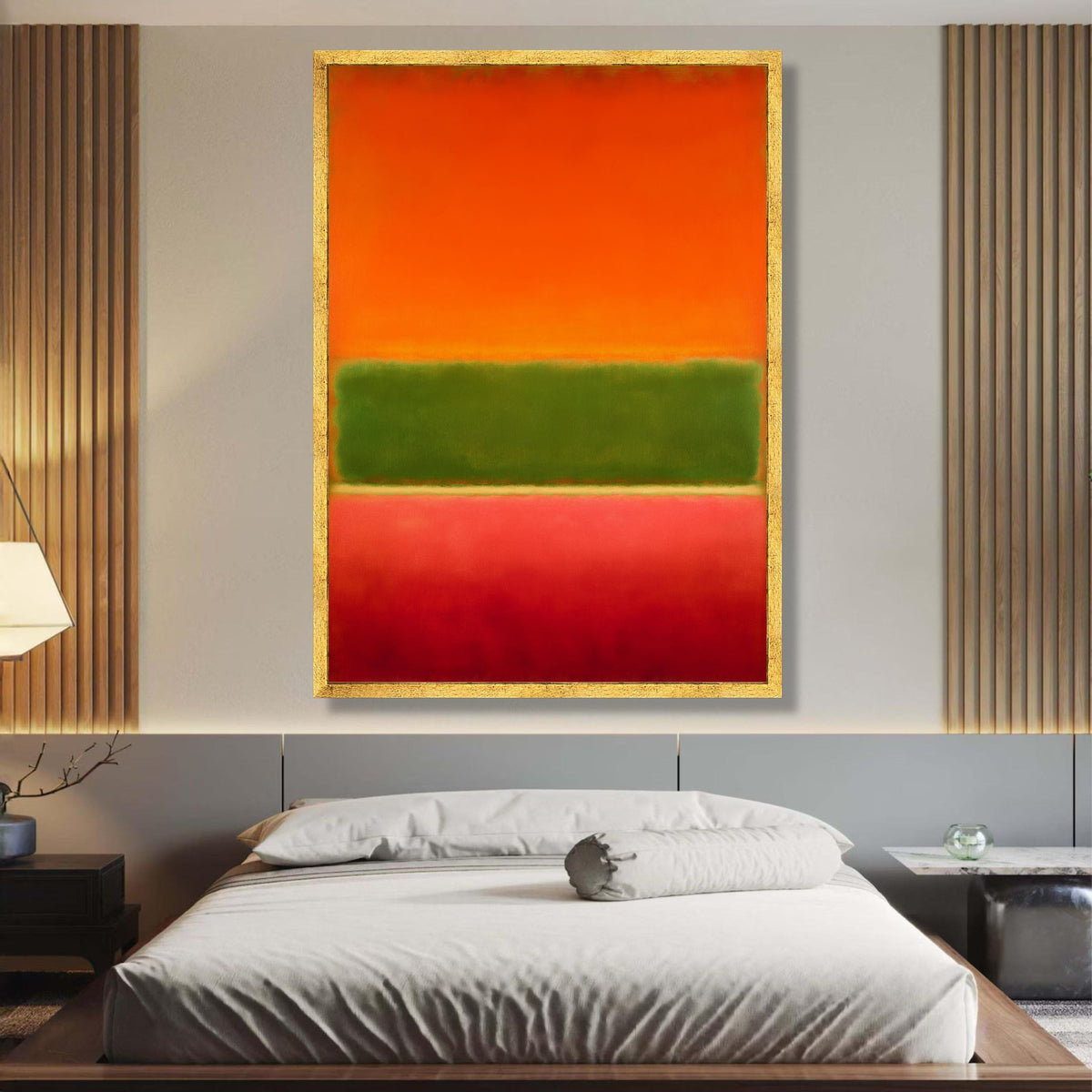 Modern Abstract Color Block Canvas Wall Art, Mark Rothko Inspired Painting, Vibrant Orange Green Red wall decoration, canvas print, wall art