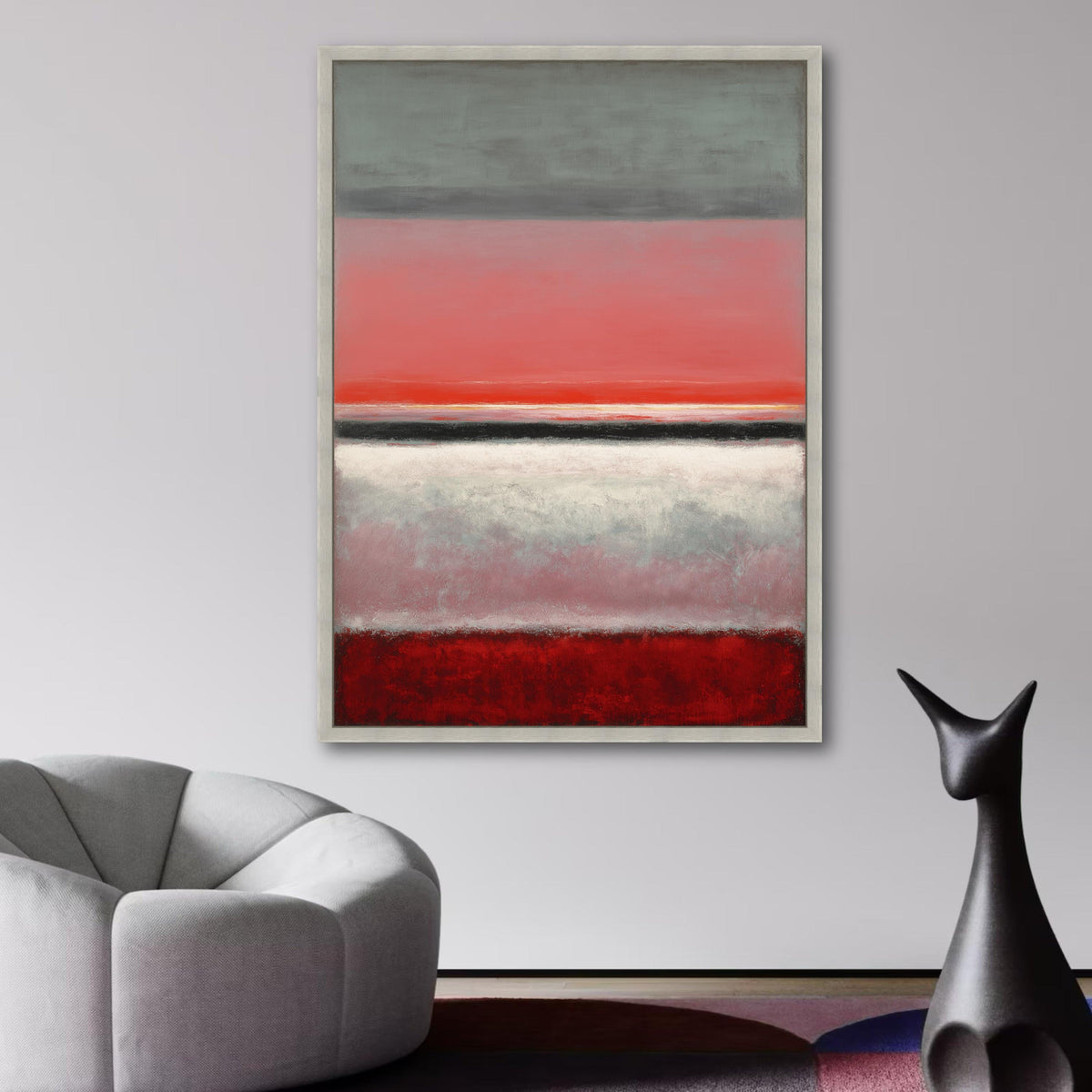 Abstract Color Field Canvas Art, Mark Rothko Inspired Wall Art, Modern Minimalist Design, Bold Red wall decoration, canvas print, wall art