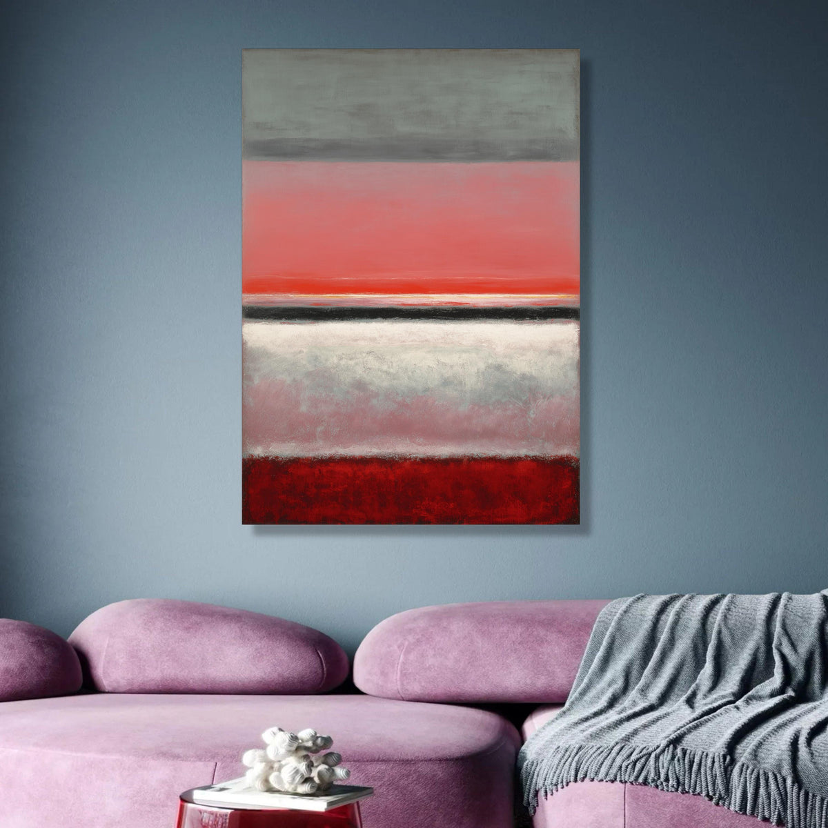 Abstract Color Field Canvas Art, Mark Rothko Inspired Wall Art, Modern Minimalist Design, Bold Red wall decoration, canvas print, wall art