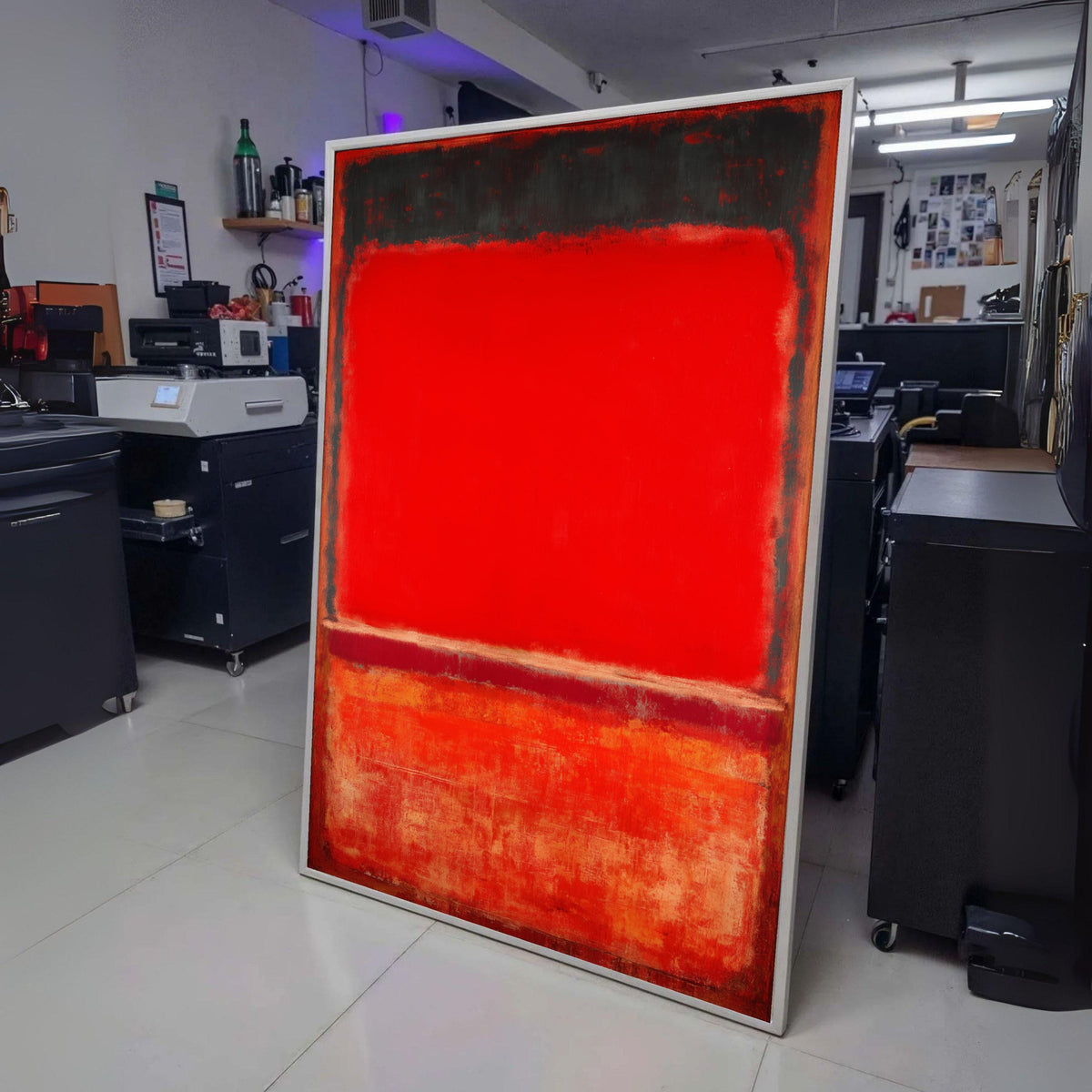 Bold Red Abstract Canvas, Mark Rothko Style Wall Art, Modern Minimalist Painting, Color Field Art, wall decoration, canvas print, wall art