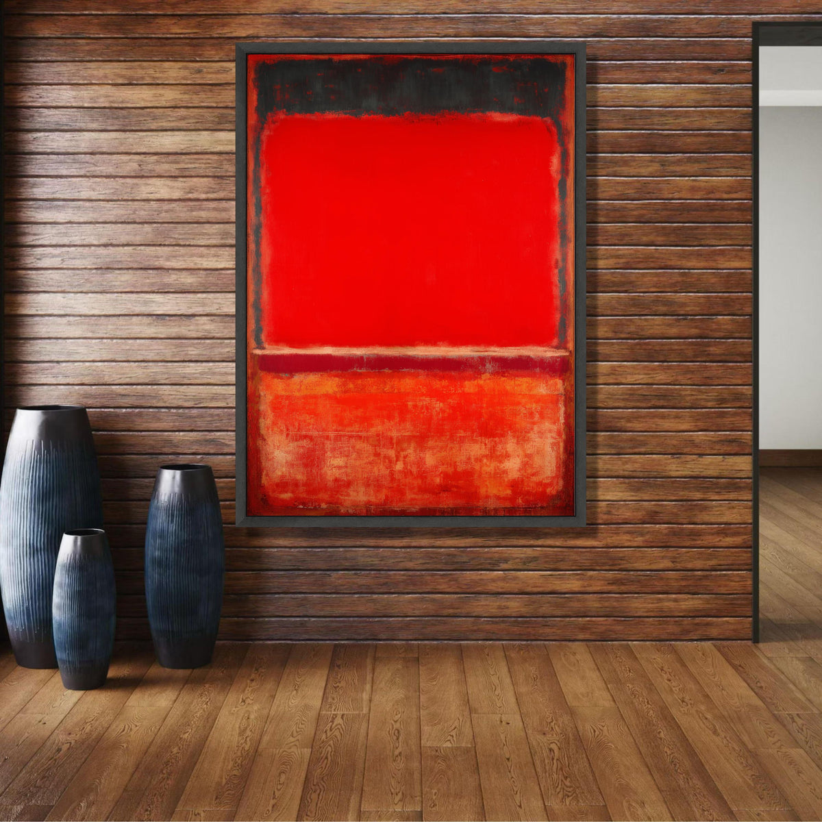 Bold Red Abstract Canvas, Mark Rothko Style Wall Art, Modern Minimalist Painting, Color Field Art, wall decoration, canvas print, wall art