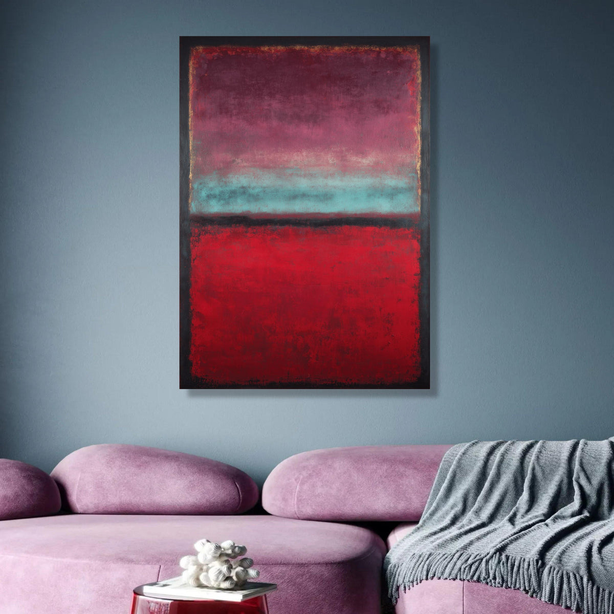 Abstract Color Field Canvas Wall Art, Mark Rothko Inspired, Modern Red and Purple Decor, wall decoration, canvas print, wall art