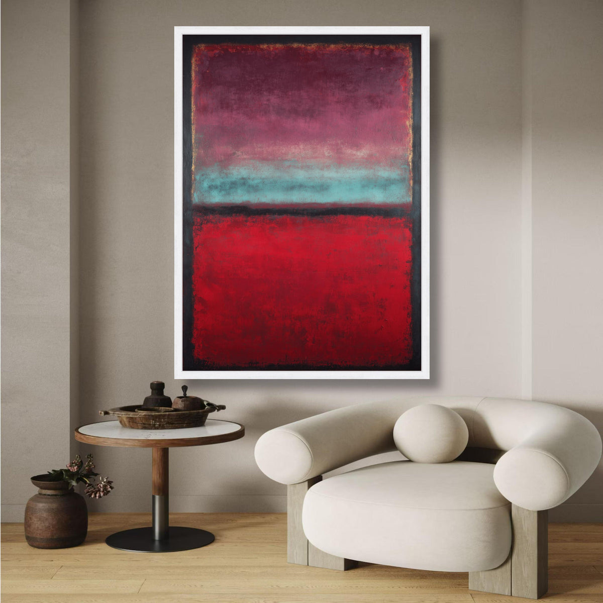 Abstract Color Field Canvas Wall Art, Mark Rothko Inspired, Modern Red and Purple Decor, wall decoration, canvas print, wall art