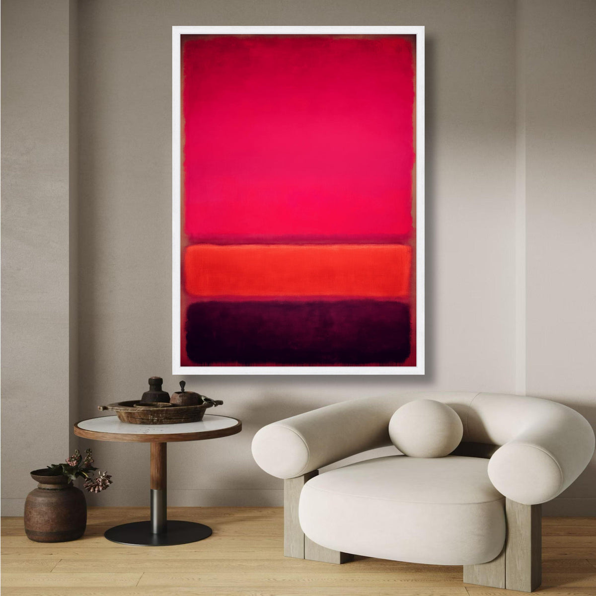 Mark Rothko Inspired Abstract Canvas, Vibrant Color Block Wall Art, Modern Red and Orange Canvas, wall decoration, canvas print, wall art