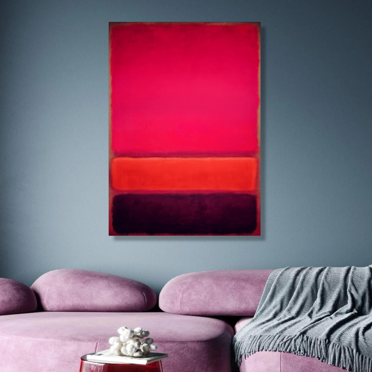 Mark Rothko Inspired Abstract Canvas, Vibrant Color Block Wall Art, Modern Red and Orange Canvas, wall decoration, canvas print, wall art
