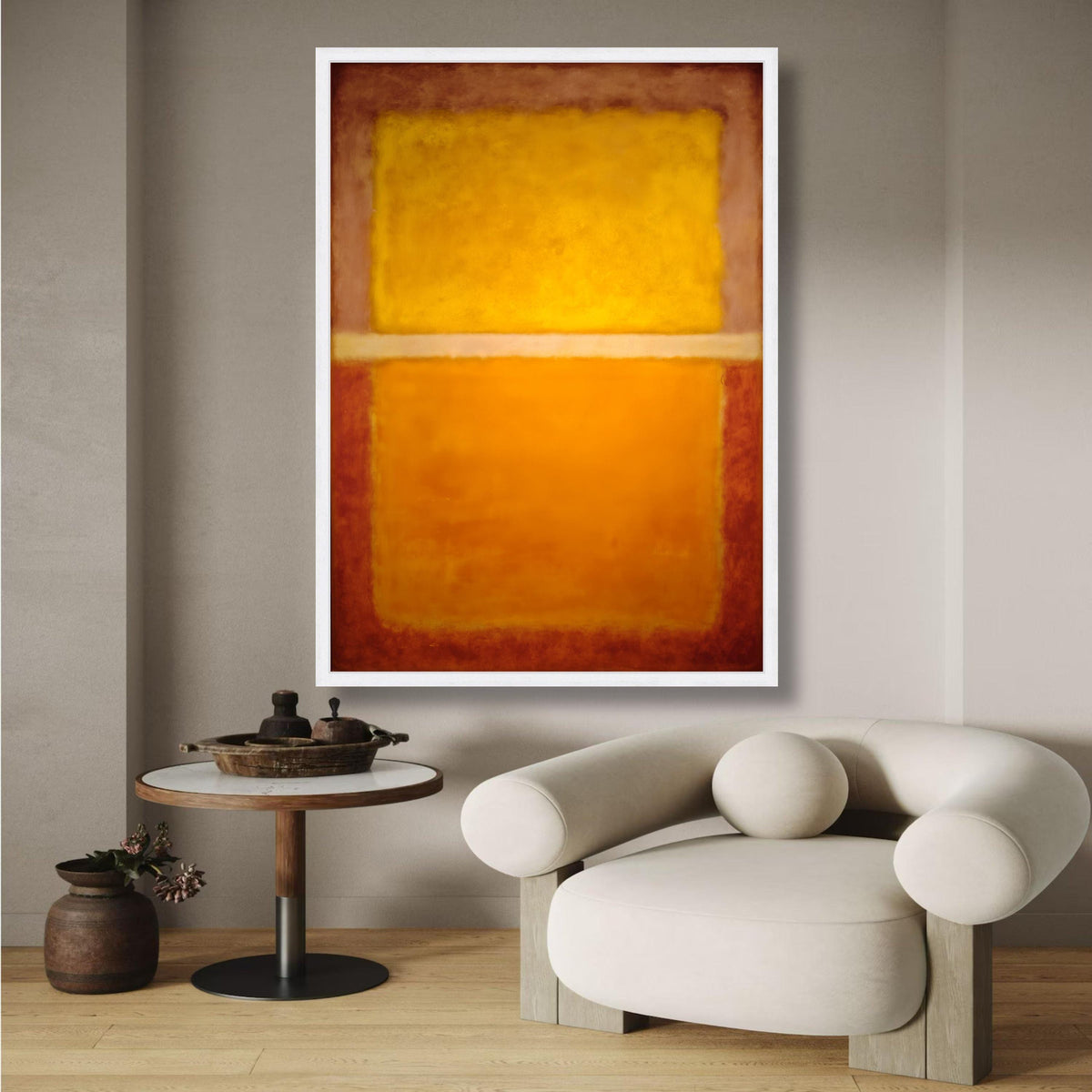 Abstract Color Block Canvas Wall Art, Mark Rothko Inspired, Modern Orange and Yellow Painting, wall decoration, canvas print, wall art