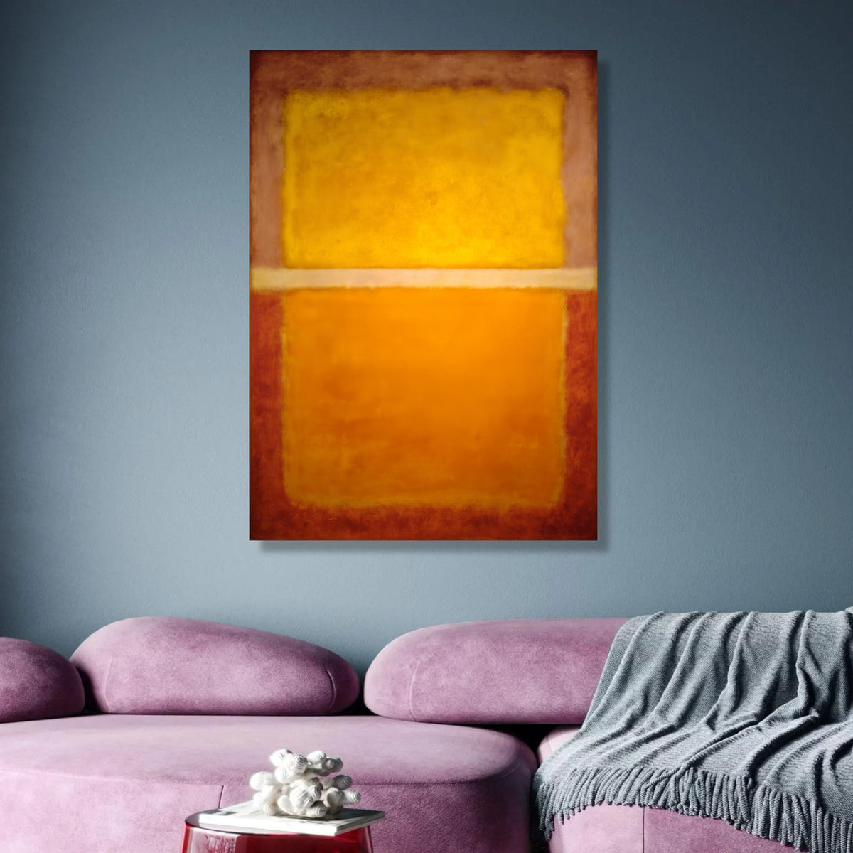 Abstract Color Block Canvas Wall Art, Mark Rothko Inspired, Modern Orange and Yellow Painting, wall decoration, canvas print, wall art