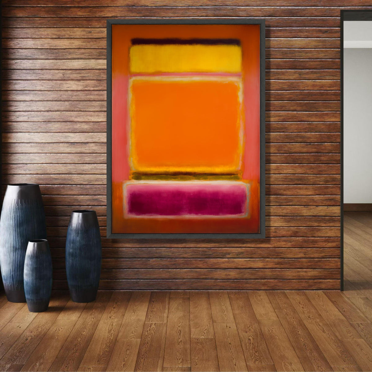 Abstract Color Block Canvas, Mark Rothko Style Art, Vibrant Orange Yellow Wall Art, Modern wall decoration, canvas print, wall art