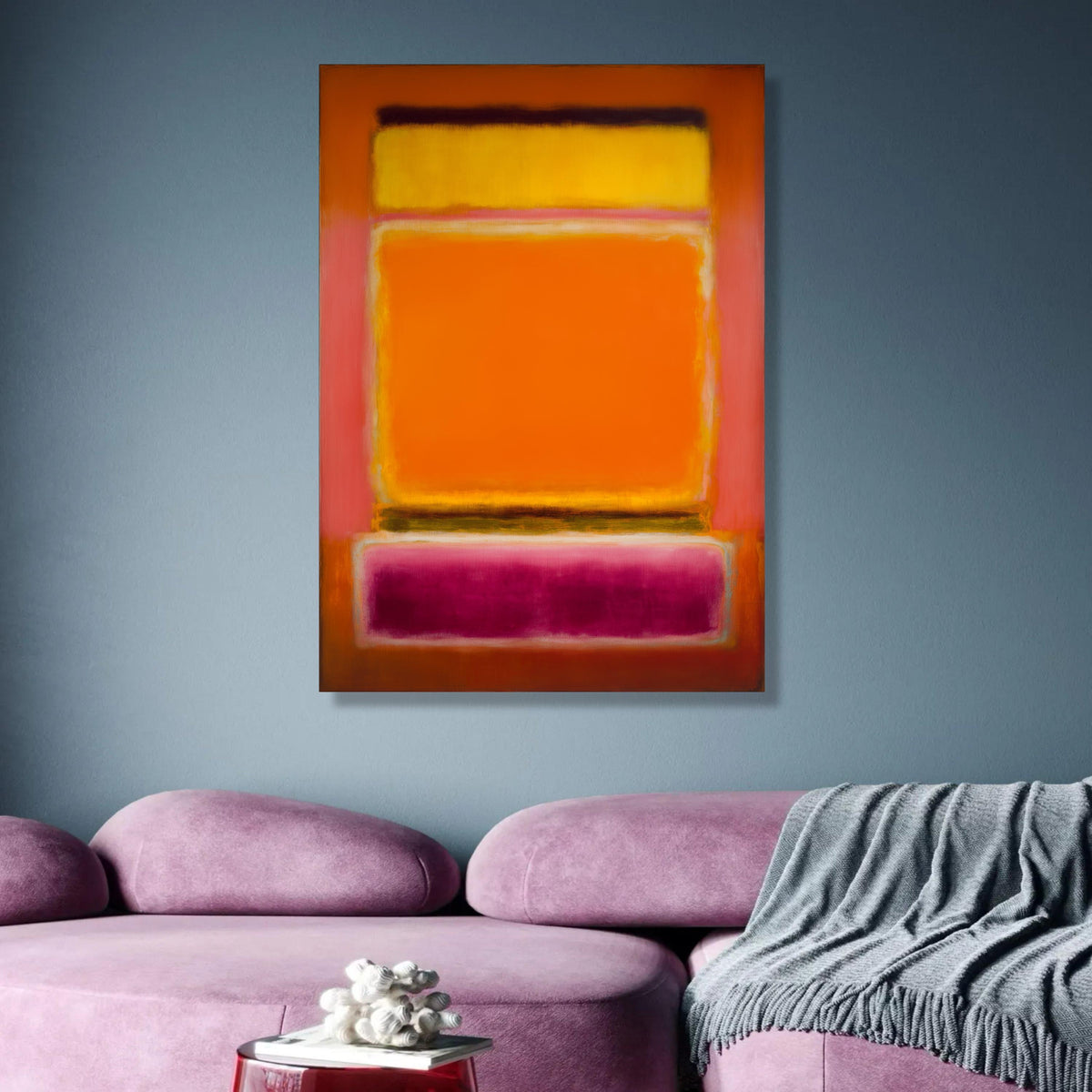 Abstract Color Block Canvas, Mark Rothko Style Art, Vibrant Orange Yellow Wall Art, Modern wall decoration, canvas print, wall art