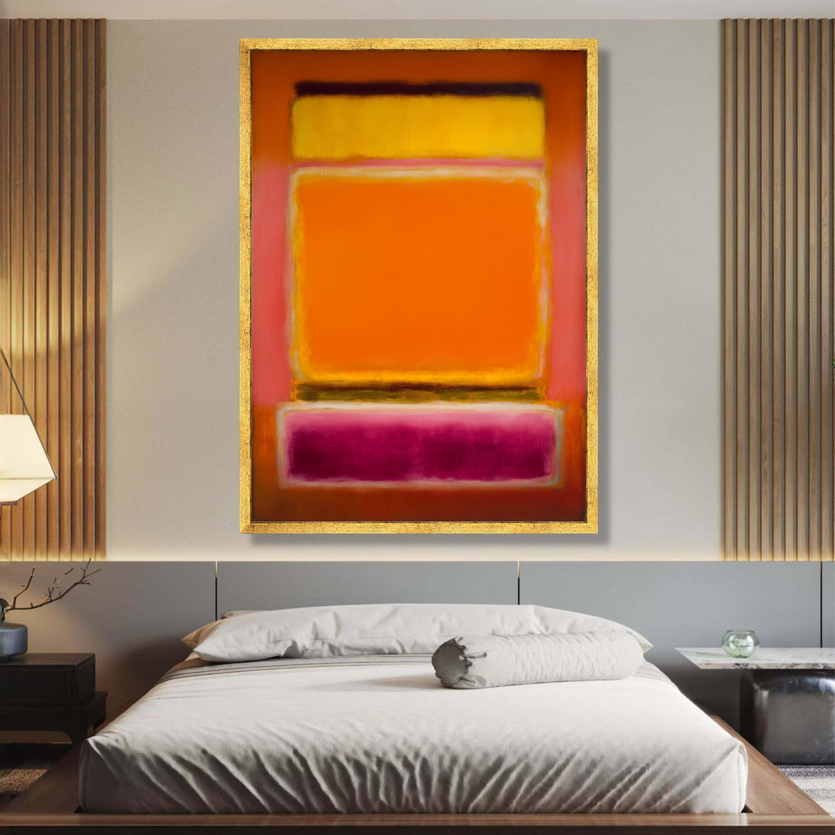 Abstract Color Block Canvas, Mark Rothko Style Art, Vibrant Orange Yellow Wall Art, Modern wall decoration, canvas print, wall art