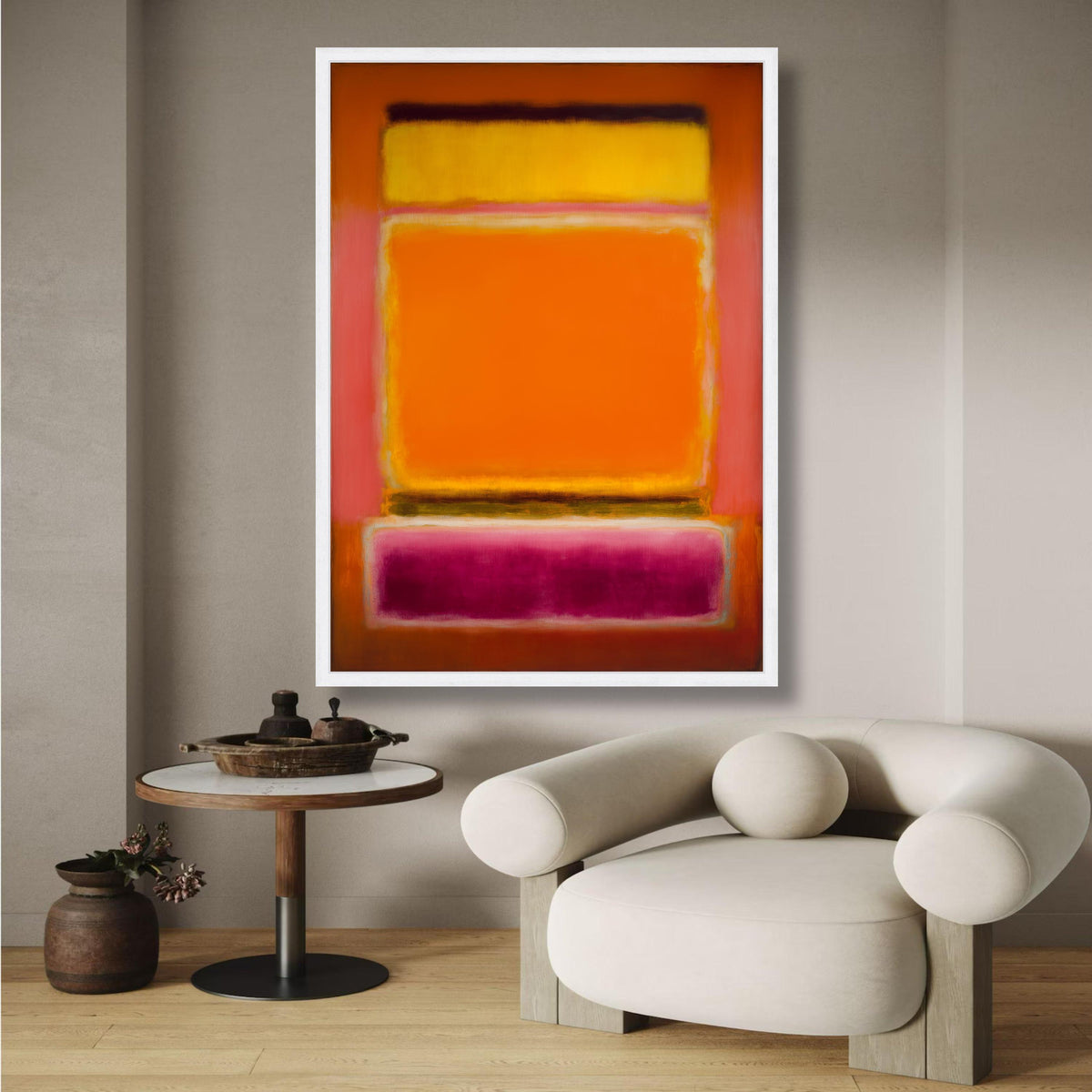 Abstract Color Block Canvas, Mark Rothko Style Art, Vibrant Orange Yellow Wall Art, Modern wall decoration, canvas print, wall art