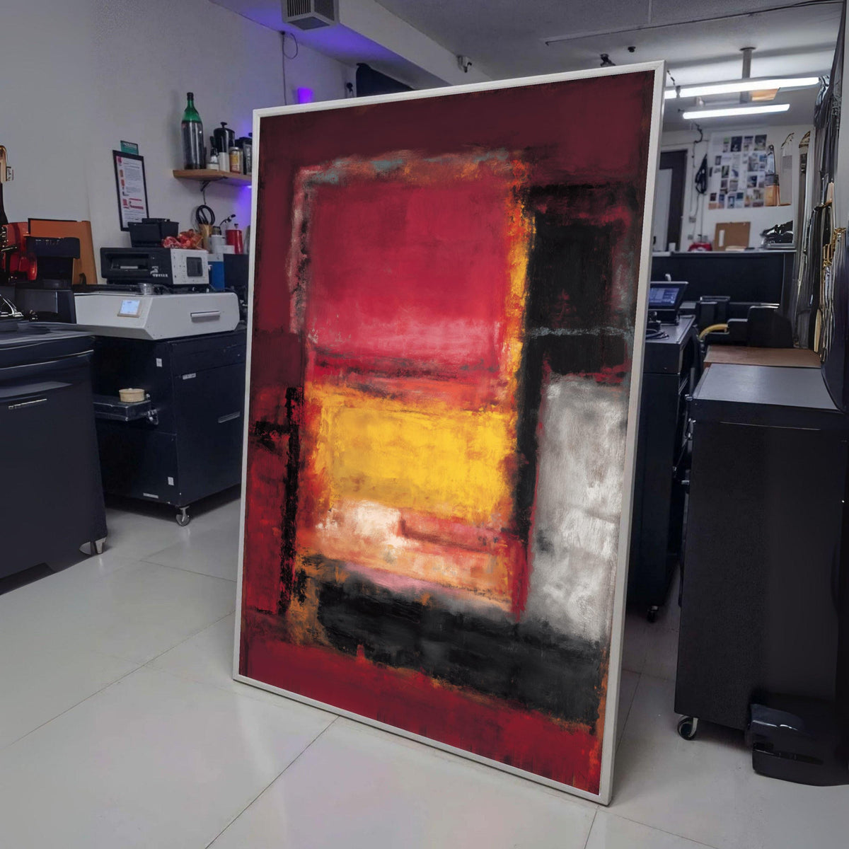 Abstract Color Block Canvas, Mark Rothko Inspired Wall Art, Modern Expressionism, Red and Yellow wall decoration, canvas print, wall art