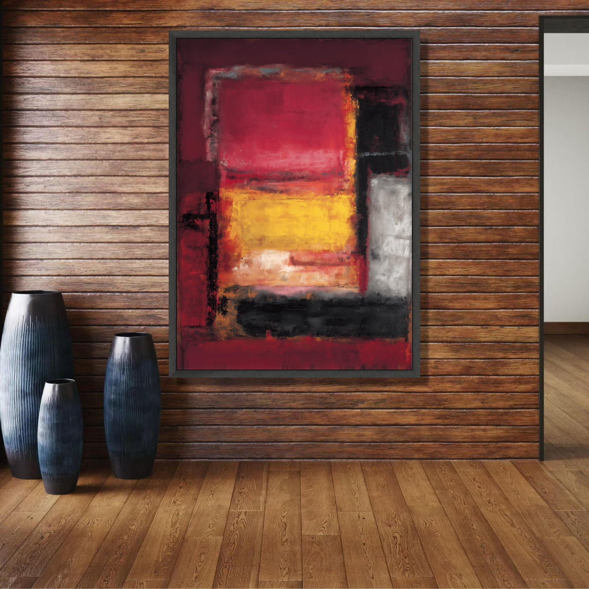 Abstract Color Block Canvas, Mark Rothko Inspired Wall Art, Modern Expressionism, Red and Yellow wall decoration, canvas print, wall art