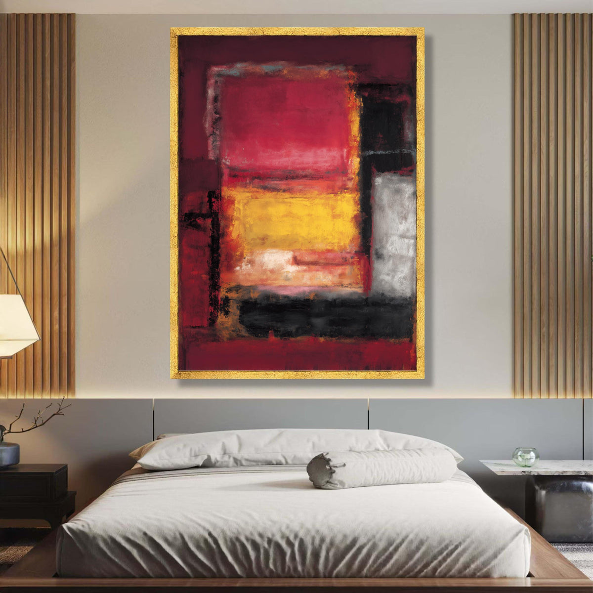 Abstract Color Block Canvas, Mark Rothko Inspired Wall Art, Modern Expressionism, Red and Yellow wall decoration, canvas print, wall art