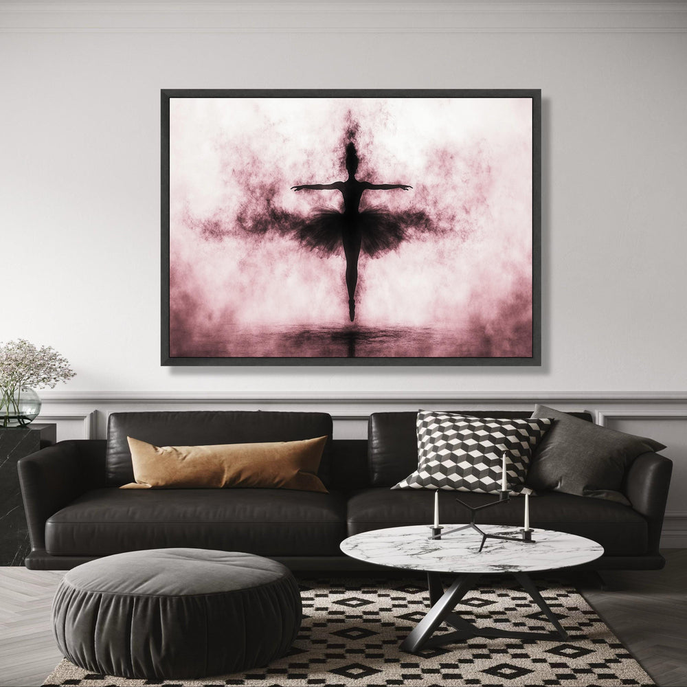 Elegant Ballerina Silhouette Canvas, Dance Wall Art, Black Tutu Abstract Canvas, Graceful Ballet wall decoration, canvas print, wall art