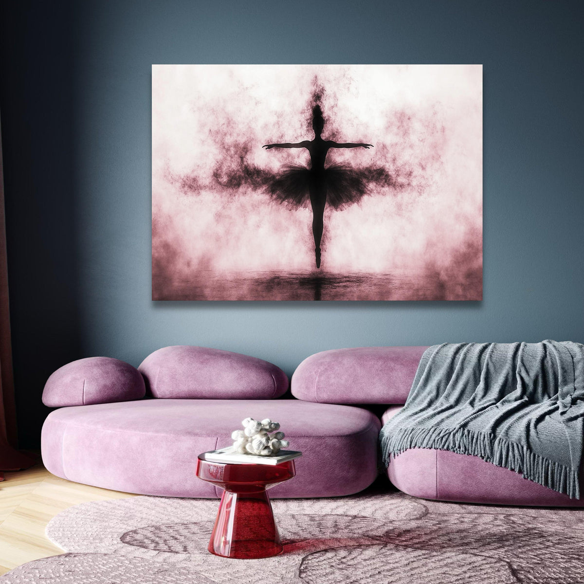 Elegant Ballerina Silhouette Canvas, Dance Wall Art, Black Tutu Abstract Canvas, Graceful Ballet wall decoration, canvas print, wall art