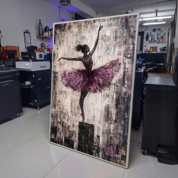 Elegant Ballerina Dance Pose Canvas, Ballet Art Print, Pink Tutu Wall Art, Modern Abstract Dance wall decoration, canvas print, wall art